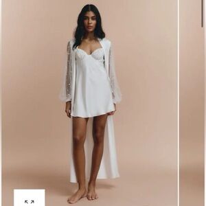The Robe Cassidy White Long Pearl Robe and Dress - Bridal Robe and Dress